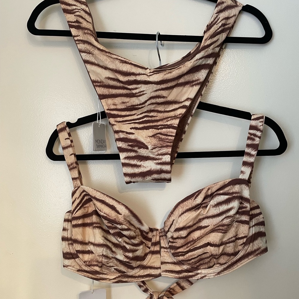 Monday Swimwear tiger print bikini NWT